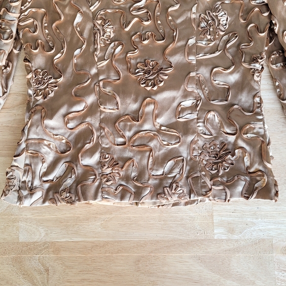 Joseph Ribkoff Gold Floral Textured Zip Jacket Women's 6 - Picture 6 of 8